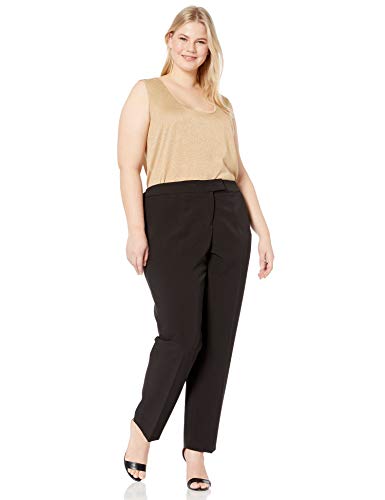 Anne Klein Plus Slim Pant Pantalones, Negro (, 18 W para Mujer