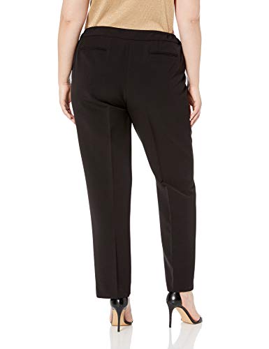 Anne Klein Plus Slim Pant Pantalones, Negro (, 18 W para Mujer