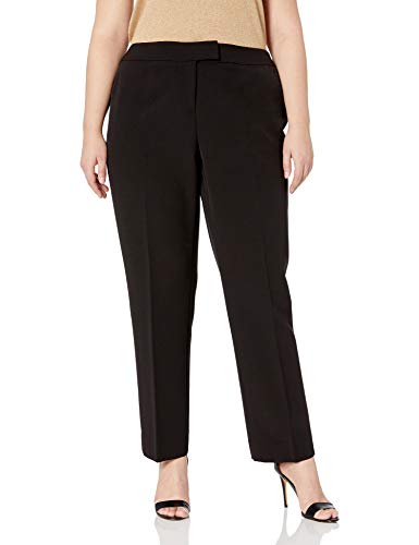 Anne Klein Plus Slim Pant Pantalones, Negro (, 18 W para Mujer