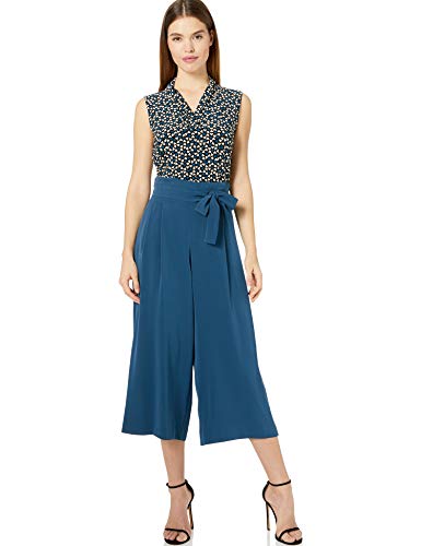 Anne Klein Tie Front Culotte Pant Pantalones, Juniper, L para Mujer