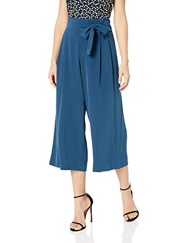 Anne Klein Tie Front Culotte Pant Pantalones, Juniper, L para Mujer