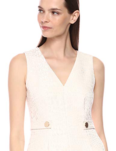 Anne Klein Women's Jacquard V-Neck Fit & Flare