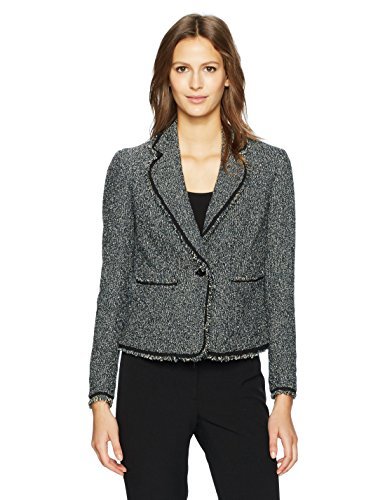 Anne Klein Women's One Button Tweed Jacket