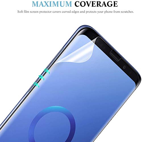 apiker 4 Unidades Protector Pantalla Soft TPU Compatible con Samsung Galaxy S9 Plus, Cobertura Máxima, Sin Burbujas, Sin Aplicación Húmeda, 24 Horas de Autocuración