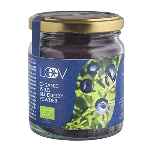 Arándano Azul Silvestre Orgánico en Polvo (Wild Blueberries), 100 g, Obtenido Únicamente a Partir de Cáscaras y Semillas de Bayas, Sin Aditivos, Elaborado Artesanalmente en Los Bosques Nórdicos