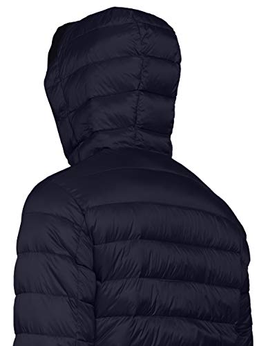 Armani Exchange Hooded Puffer Jacket Chaqueta, Azul (Navy/Melange Grey Bc 5578), Large para Hombre