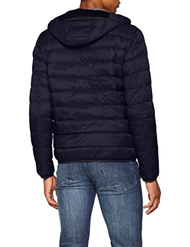 Armani Exchange Hooded Puffer Jacket Chaqueta, Azul (Navy/Melange Grey Bc 5578), Large para Hombre