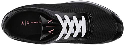 Armani Exchange Platform Sneakers, Zapatillas para Mujer, Negro (Black+White Logo 00002), 37 EU