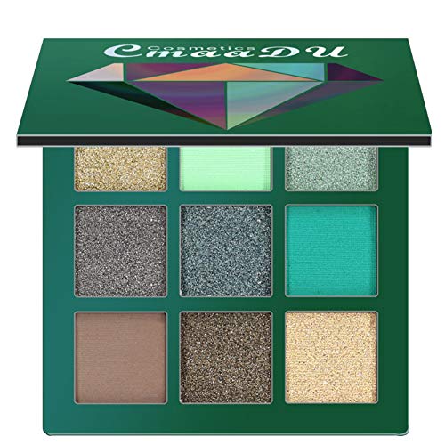 ARTIFUN Paleta de sombras de ojos, Matte Smoky Shimmer Glitter Eyeshadow 9 Colores Maquillaje Impermeable Paleta Cosméticos