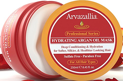 Arvazallia Hidratante mascarilla aceite argan y publicidad de acondicionador profundo para cabello dañado o química