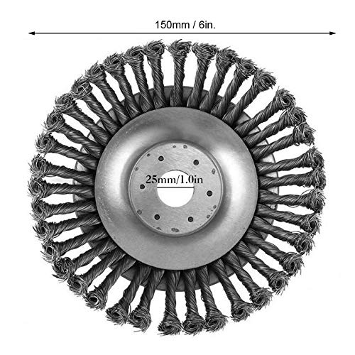 ASNOMY Cepillo de maleza Cepillo de maleza Desbrozadora Peine de maleza Profesional Cepillo 25.4 mm x 150 mm Cepillo Redondo para desbrozadoras, cortacésped
