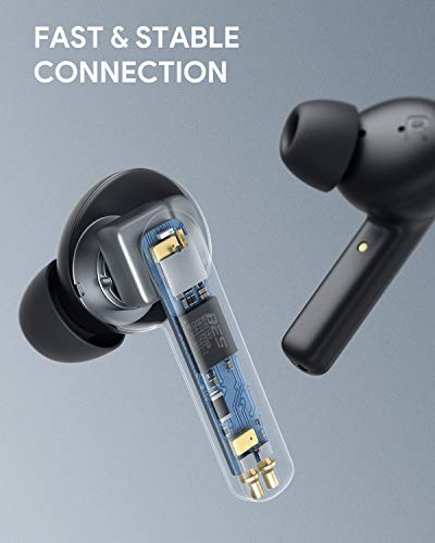 AUKEY Auriculares Bluetooth 5 con Cancelación Activa De Ruido, 4 Micrófonos, 35 Horas y Carga Rápida USB-C, IPX5 Impermeable Auriculares Inalámbricos para iPhone y Android