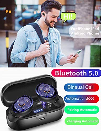 Auriculares Inalámbricos Bluetooth, 2020 Nuevos Auriculares Bluetooth IPX5 Auriculares con Microfono Deportivos Impermeables con Estuche de Carga para iOS Android PC Pad (N-08)