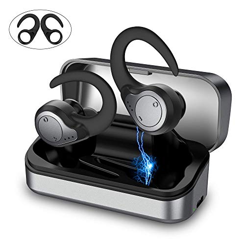 Auriculares Inalámbricos Bluetooth 5.0, Deportivos Auriculares In-Ear Impermeable IPX7 8 + 40H Tiempo de Juego CVC8.0 Sonido Estéreo con Mic y Type-C Estuche de Carga para iPhone Android