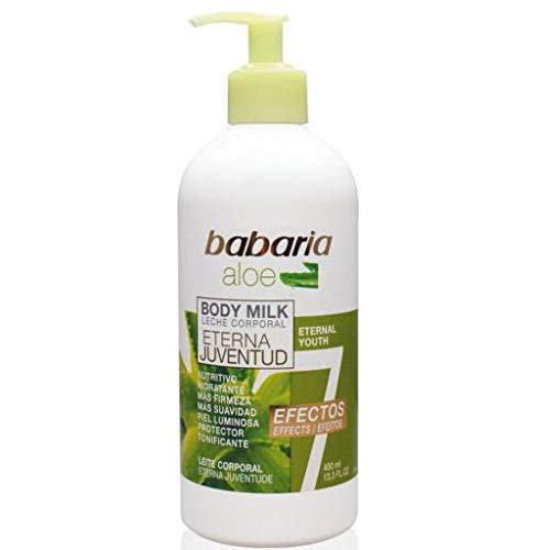 BABARIA Aloe Vera Leche Corporal ETERNA Juventud 400ML Unisex Adulto, Negro, 400 ml