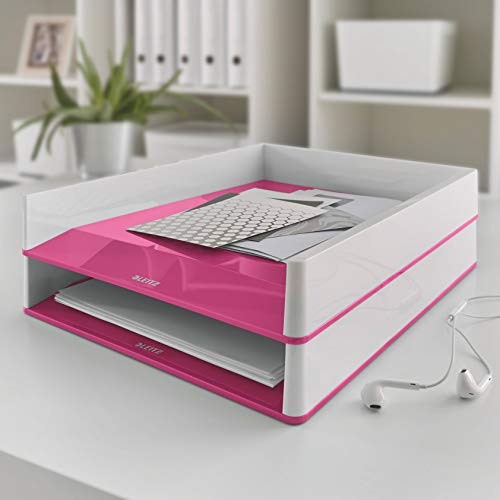 Bandeja SOBREMESA LEITZ Wow Dual Fucsia Metalizado Blanco