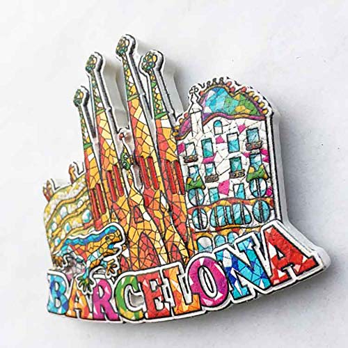 Barcelona España 3D Mosaico Sagrada Familia Catedral Refrigerador Imán Recuerdos Turísticos Resina Pegatinas Magnéticas Imán de Nevera Hogar y Cocina Decoración de China