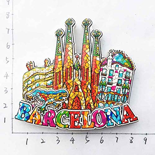 Barcelona España 3D Mosaico Sagrada Familia Catedral Refrigerador Imán Recuerdos Turísticos Resina Pegatinas Magnéticas Imán de Nevera Hogar y Cocina Decoración de China