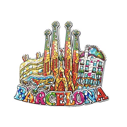 Barcelona España 3D Mosaico Sagrada Familia Catedral Refrigerador Imán Recuerdos Turísticos Resina Pegatinas Magnéticas Imán de Nevera Hogar y Cocina Decoración de China