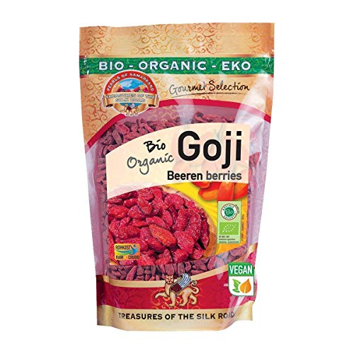 Bayas de Goji Naturales Bio 500 gr bajas grandes, ecológicas orgánicas de Uzbekistan, sin azucar añadido, sin azufre