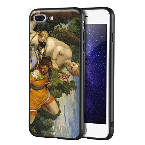 Berkin Arts Paolo Veronese para iPhone 7 Plus&iPhone 8 Plus/Caja del teléfono Celular de Arte/Impresión Giclee UV en la Cubierta del móvil(Venere e Adone)