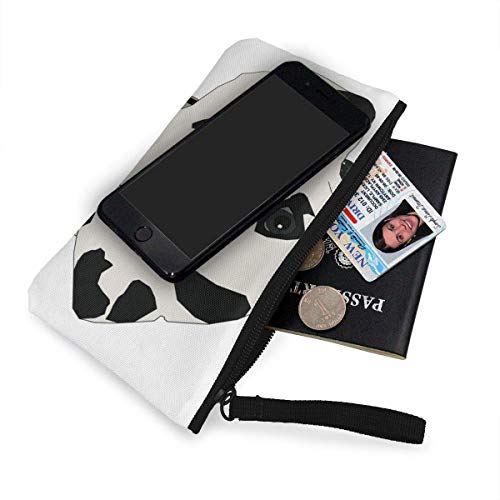 BHGYT Monedero de Lona dálmata, Bolso de Maquillaje, Bolso para Celular con asa, Monedero Unisex con Monedero, 4.7 'X 8.7'