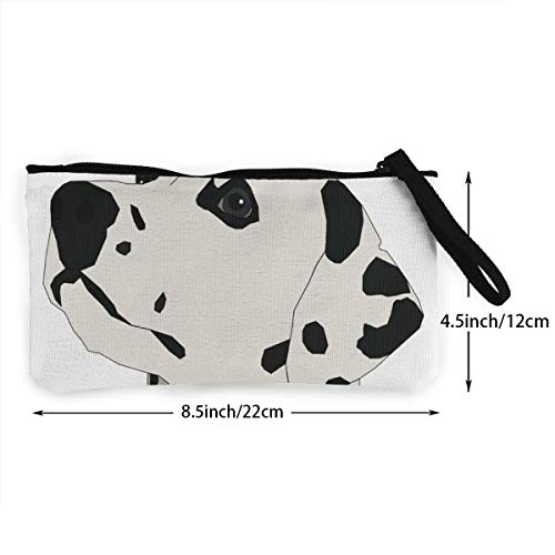 BHGYT Monedero de Lona dálmata, Bolso de Maquillaje, Bolso para Celular con asa, Monedero Unisex con Monedero, 4.7 'X 8.7'