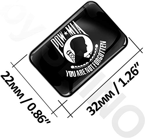 Biomar Labs® 2 x 3D Gel Pegatinas Siliconas Bandera Pow MIA Remember Flag Prisioner of War Sticker American Militar Emblema Guerra Veteranos Adhesivos Auto Coche Moto Bici Ordenador F 116