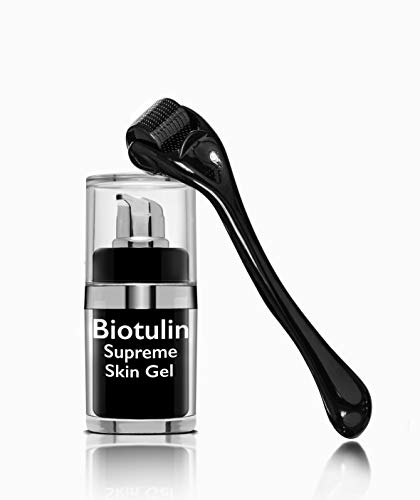 Biotulin Supreme Skin Gel (15ml) + Dermaroller 0.5mm - Serum facial antiarrugas para mujer y hombre - Ácido Hialurónico - Ingredientes Antiedad y Antiarrugas - 540 puntas ultrafinas