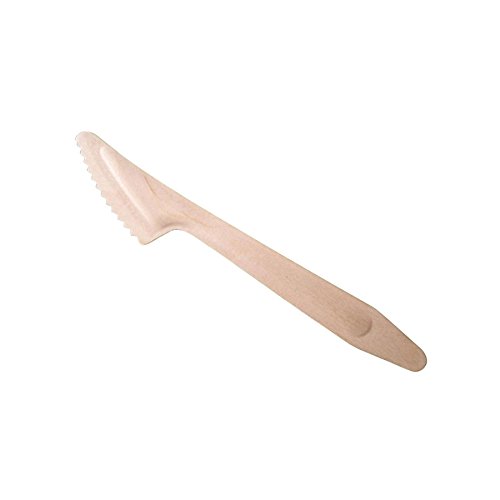 BIOZOYG Cuchillo desechable de Madera 100 Piezas 16.5cm | cubertería Cuchillo cuchillería de Madera Bio Desechables Vajillas Desechables Madera Desechables Cuchillo Madera una Vez