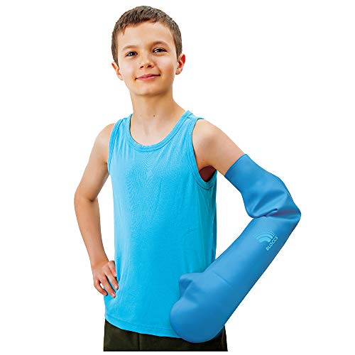 Bloccs P6373/M - Protector de escayola impermeable brazo entero mediano para niño de 8 a 10 años, Azul