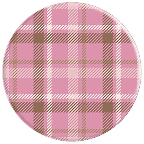 Blush Pink Preppy 80s Pale Pastels Beige 90s Plaid Gingham PopSockets Agarre y Soporte para Teléfonos y Tabletas