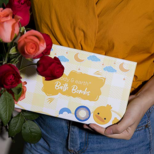 Body & Earth Set de Bombas de Baño de Canción de cuna, Bolas de Baño, Set de Regalo de Baño, Set de Baño y Ducha, Regalos Originales para Mujer, Fragancia Océano, Vainilla y Fresa