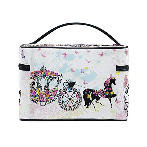 Bolsa de cosméticos de maquillaje Butterfly Princess Carriage Almacenamiento portátil con cremallera