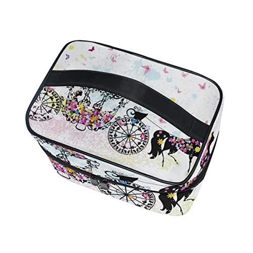 Bolsa de cosméticos de maquillaje Butterfly Princess Carriage Almacenamiento portátil con cremallera