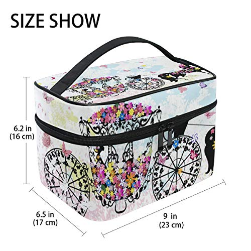 Bolsa de cosméticos de maquillaje Butterfly Princess Carriage Almacenamiento portátil con cremallera