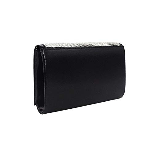 Bolsos Mujer Bolso De Mano con Purpurina para Mujer, Bolso De Mano para Fiesta De Noche, Bolso De Cadena, Negro