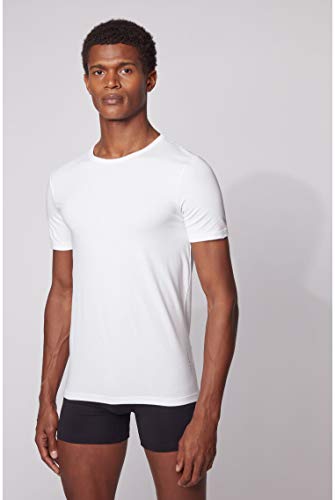 BOSS T-Shirt RN 2P CO/EL-50325407 Camiseta, Blanco (White), Large (Pack de 2) para Hombre