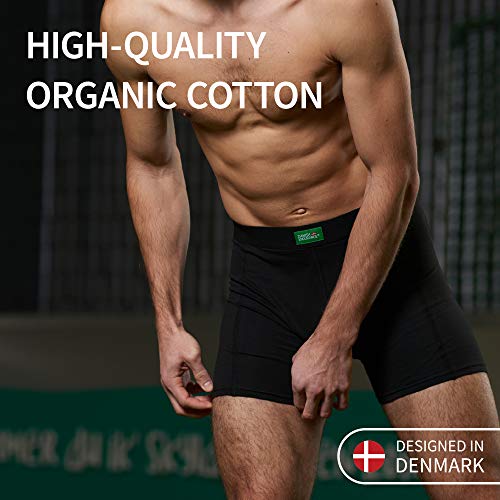 Boxer Calzoncillos Hombre Algodón Orgánico Pack de 3 Negro Azul Blanco (Negro, XX-Large)