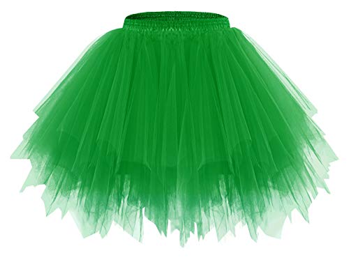 Bridesmay Mujeres Faldas Enaguas Cortas Tul Plisada Fiesta Tutu Ballet Verde XL