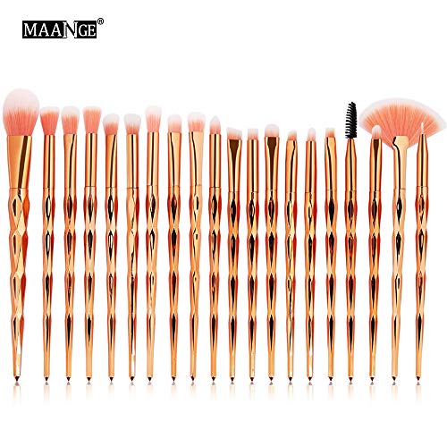 Brochas para Maquillaje Facial, MOMOXI 20PCS Maquillaje Base Eyebrow Eyeliner Blush Cosmetic Corrector Brocha Novedad caliente de la moda 2019 Alrededor de 5 € maquillaje Profesional La belleza