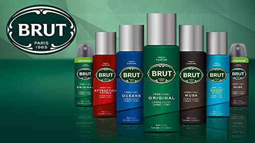 Brut Musk Déodorant Homme Spray Anti-Traces et Efficacité Longue Durée (Lot de 6x200ml)