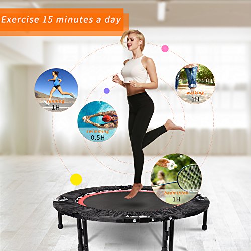 Bunao Trampolín Fitness con Mango Regulable – Cama Elástica para Adultos, Unisex 143 cm (Trampolines de interior7)