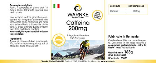 Cafeína 200mg – Altamente dosificada – Vegana – 250 Comprimidos