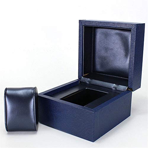 Caja de Reloj del Caso de exhibición de 1 Single PU del Reloj del Reloj del Cuero Caja de Almacenamiento para almacenar y Mostrar (Color : Blue, Size : 11.5X11.5X8.5CM)