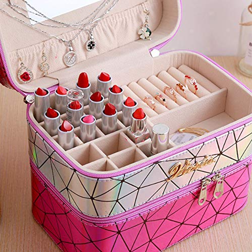 Caja Organizadora De Maquillaje Caja De Tocador De Almacenamiento De Caja Cosmética para Principiantes De Maquillaje O Uso Diario con Compartimento Muti