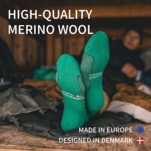 Calcetines Ligeros de Senderismo y Trekking de Lana Merino 1 par (Verde Oscuro, EU 39-42)