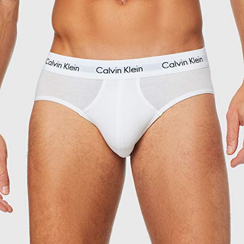 Calvin Klein 3P Hip Brief, Calzoncillos para Hombre (3 unidades), Blanco (White), Large