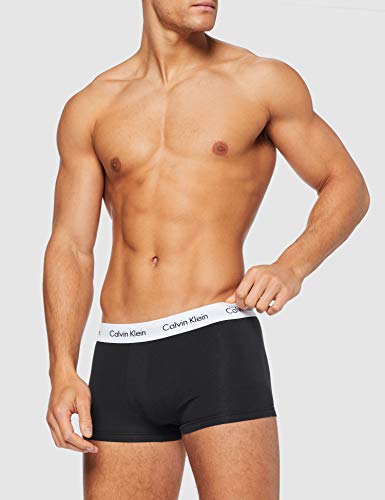 Calvin Klein 3p Low Rise Trunk Bóxer, Schwarz (Black 001), L (Pack de 3) para Hombre