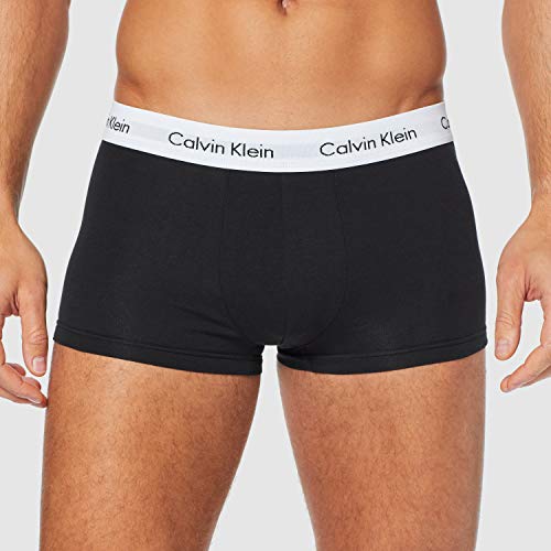 Calvin Klein 3p Low Rise Trunk Bóxer, Schwarz (Black 001), L (Pack de 3) para Hombre